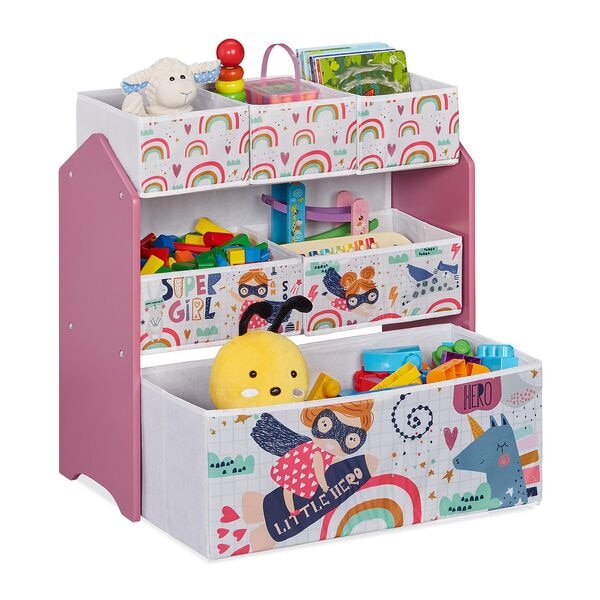 relaxdays Kinderregal mit 6 Boxen