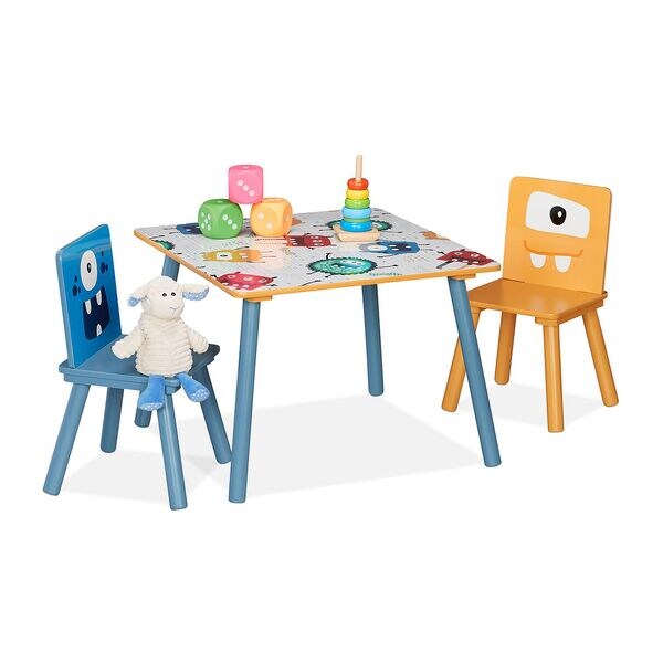 relaxdays 3-teilige Kindersitzgruppe Monster-Motiv