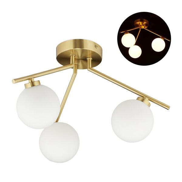 relaxdays Decken-/Wandleuchte mit 3 Kugeln GLOBI