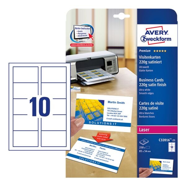 Avery Zweckform Visitenkarten C32016-25