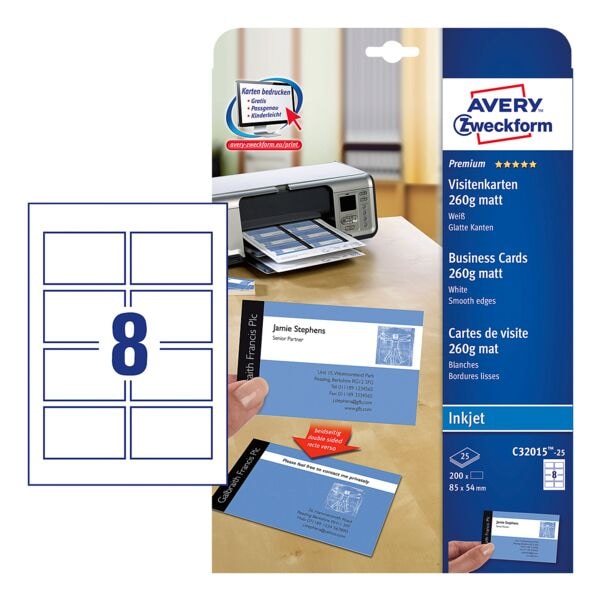 Avery Zweckform Visitenkarten C32015-25