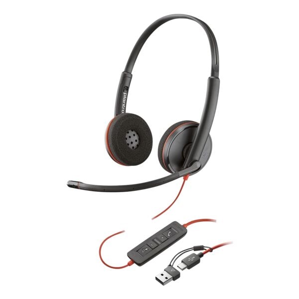 Poly Headset »Blackwire 3220« USB-C schwarz / rot