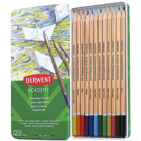 DERWENT 12er-Set Aquarellstifte »Academy«