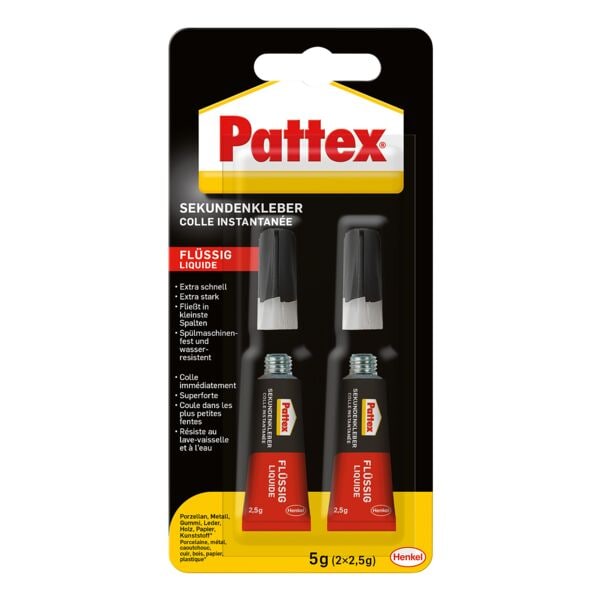 Pattex 2er-Pack Sekundenkleber Classic flssig 2,5 g