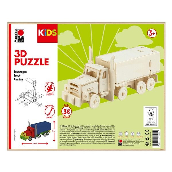 Marabu Kinder 3D-Puzzle Lastwagen