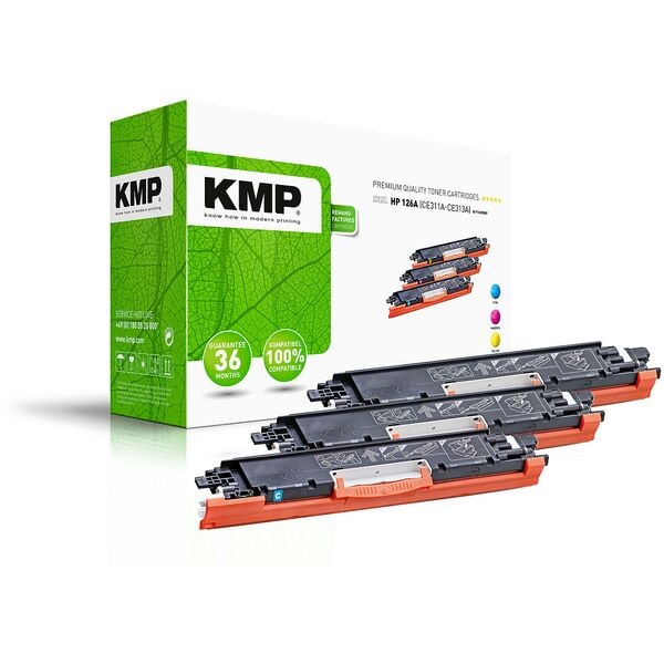KMP Toner-Set ersetzt HP »HP 126A« CF341A cyan, magenta, gelb