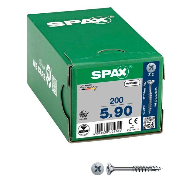 SPAX Universalschrauben Z2 Senkkopf WIROX 5 x 90 mm 200 Stück