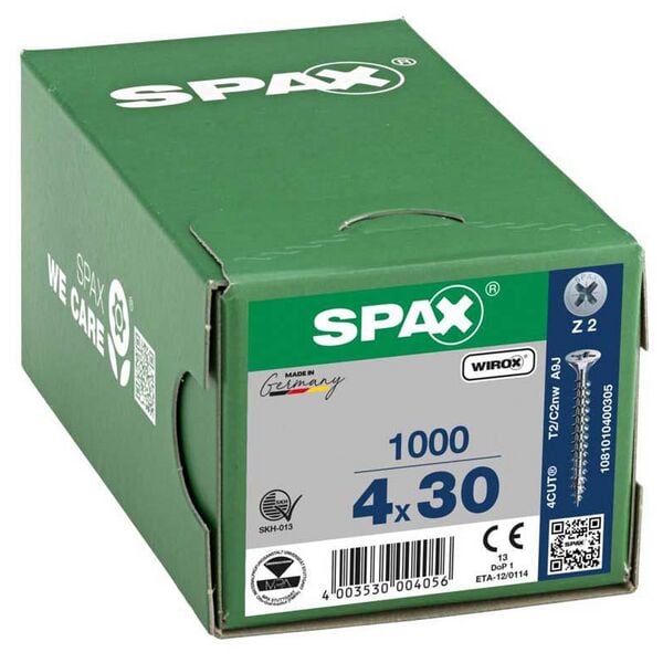 SPAX Universalschrauben Z2 Senkkopf WIROX 4 x 30 mm 1000 Stück