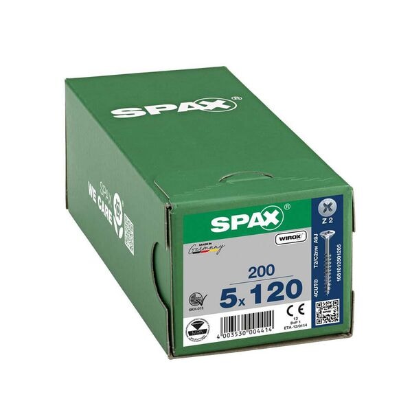 SPAX Universalschrauben Z2 Senkkopf WIROX 5 x 120 mm 200 Stück