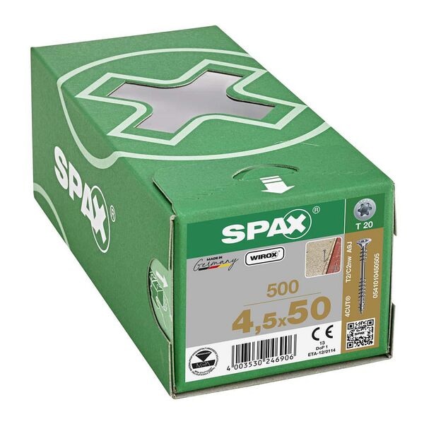SPAX Verlegeschrauben T20 Senkkopf WIROX 4,5 x 50 mm 500 Stck