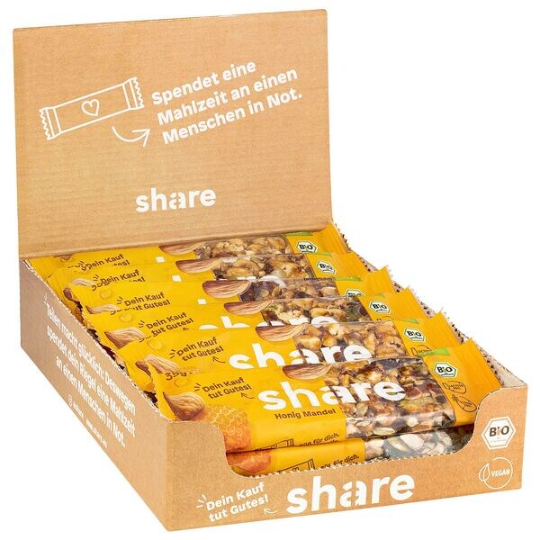Share 15er-Pack Bio-Nussriegel Honig & Mandel