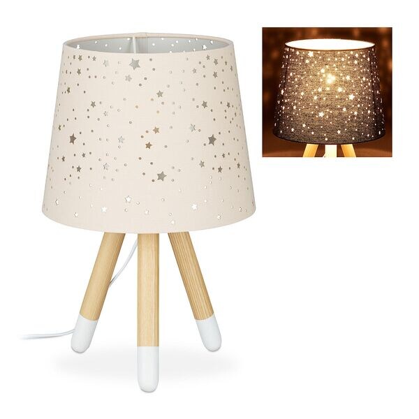 relaxdays Kinder-Nachttischlampe Sterne