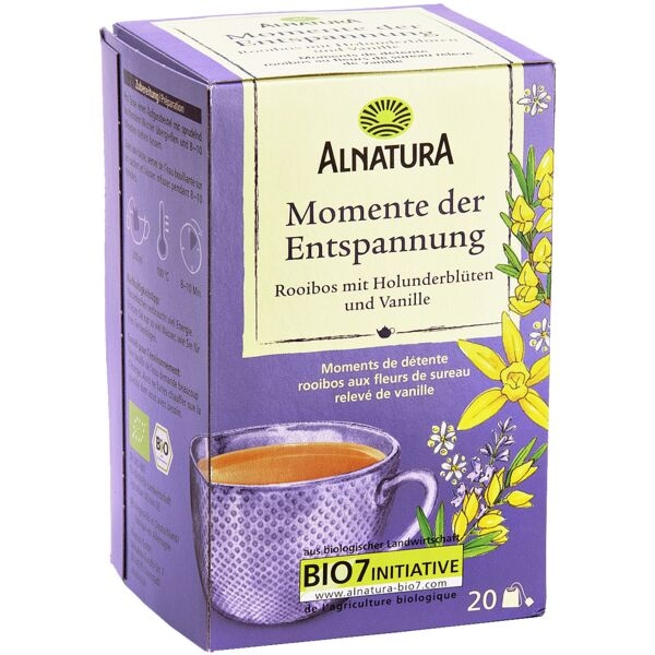 Alnatura BIO Krutertee Rooibos Momente der Entspannung 20 Stck Tassenportion Papierkuvert
