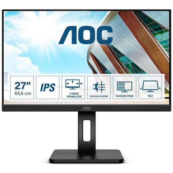AOC Q27P2Q IPS Monitor, 68,6 cm (27''), 16:9, WQHD, VGA, HDMI, DisplayPort, USB AOC Q27P2Q IPS Monitor, 68,6 cm (27''), 16:9, WQHD, VGA, HDMI, DisplayPort, USB