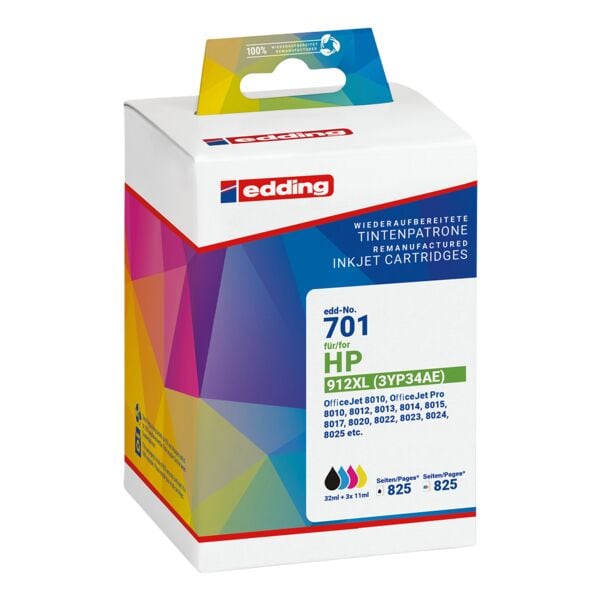Edding Tintenpatronen-Set ersetzt HP »3YP34AE« HP 912XL