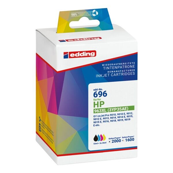 Edding Tintenpatronen-Set ersetzt HP »Edding 4er Inkset BK/CMY« HP 963XL