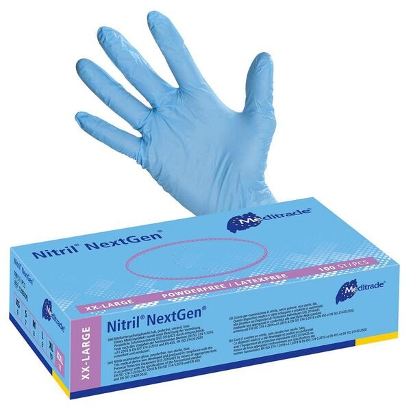 100 MEDITRADE Einmalhandschuhe Nitril® NextGen® Nitril, Größe XXL blau 100 MEDITRADE Einmalhandschuhe Nitril® NextGen® Nitril, Größe XXL blau