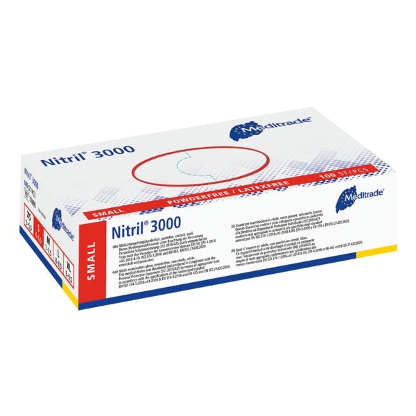 100 MEDITRADE Einmalhandschuhe Nitril® 3000 Nitril, Gre S wei