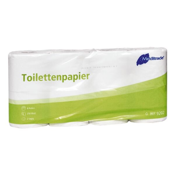 MEDITRADE Toilettenpapier 2-lagig, wei - 8 Rollen (1 Pack  8 Rollen)