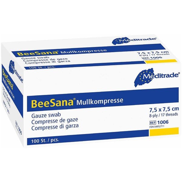 Meditrade 100er-Pack Mullkompresse 8-fach 7,5 x 7,5 cm Meditrade 100er-Pack Mullkompresse 8-fach 7,5 x 7,5 cm