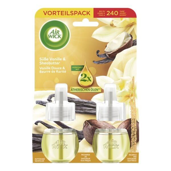 AIR WICK 2er-Set Duftölflakon-Nachfüller »Süße Vanille & Sheabutter« 2x 19 ml