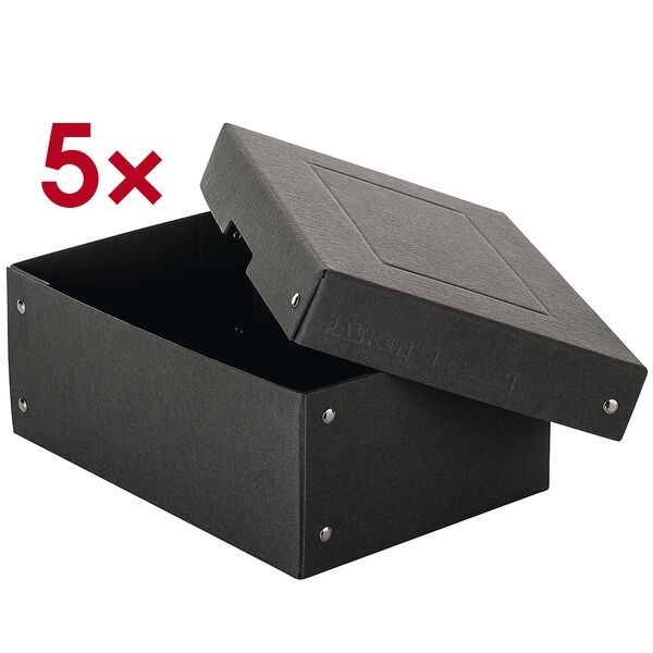Falken Archiv-Box PURE Box Black DIN A5 100mm 5 Stck