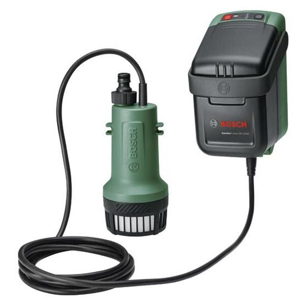 BOSCH Regenfasspumpe mit Akkubetrieb 18V-2000