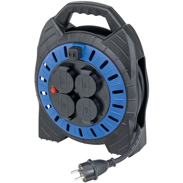 as-Schwabe Kabeltrommel Kabelbox fr die Baustelle 15 m schwarz-blau