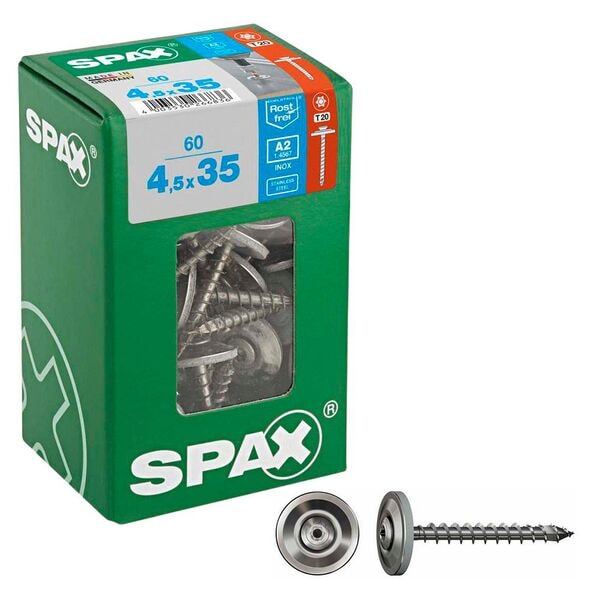 SPAX Spenglerschrauben T20 Linsensenkkopf A2 8 x 35 mm 60 St.