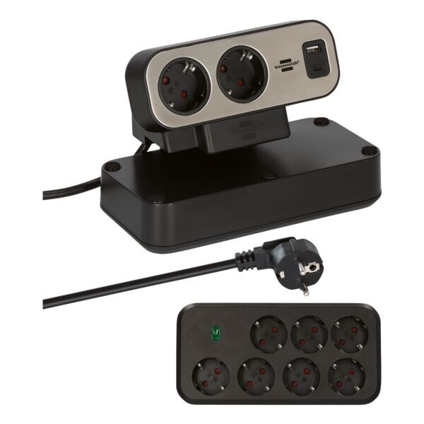 9-fach Tischsteckdosenleiste Brennenstuhl estilo Duplex USB schwarz