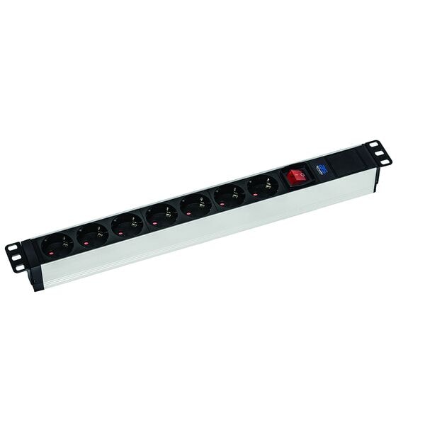 7-fach Steckdosenleiste 19 Zoll RACK schwarz
