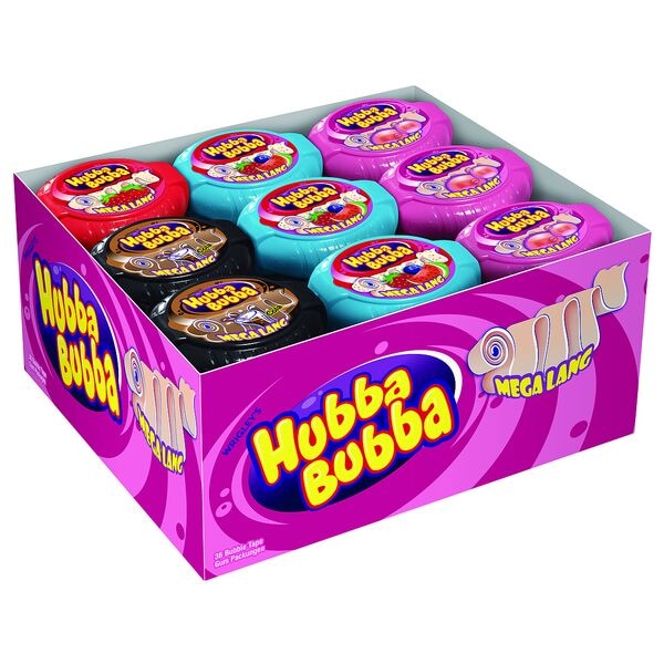 Hubba Bubba 36er-Pack Kaugummis MEGA LANG Sortimentskarton 56 g