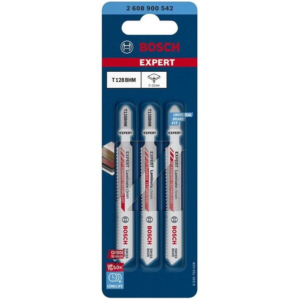 BOSCH Stichsgebltter EXPERT Laminate Clean T128BHM 3 Stck