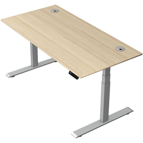 Kerkmann elektr. h�henverstellbarer Steh-Sitztisch �Move 2 Plus� 160 cm, T-Fu� silberfarben