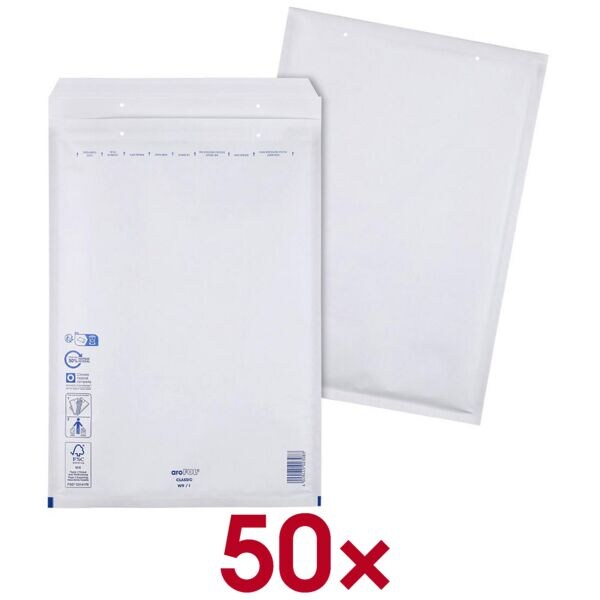 aroFol 50 Stück Luftpolster-Versandtaschen W9/I, 32,0x45,5 cm, im Großpack