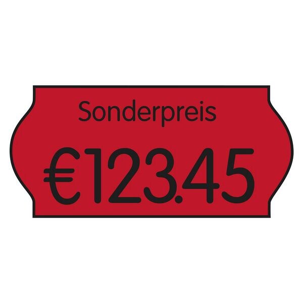 Printer Labels AS Preisetiketten 12 Rollen leuchtrot 26,0 x 12,0 mm