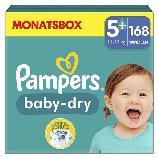 Pampers Windeln baby-dry™ Monatsbox Gr.5 (12-17 kg) 168 Stck