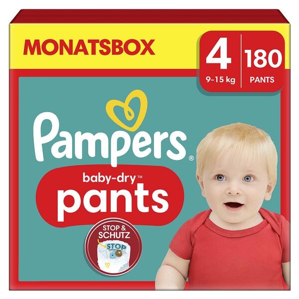 Pampers Windelhosen baby-dry™ Monatsbox Gr.4 (9-15 kg) 180 Stck