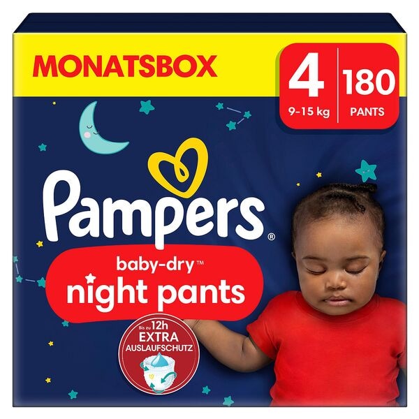 Pampers Windelhosen »Monatsbox baby-dry™ night pants« Gr.4 (9-15 kg) 180 Stück Pampers Windelhosen »Monatsbox baby-dry™ night pants« Gr.4 (9-15 kg) 180 Stück