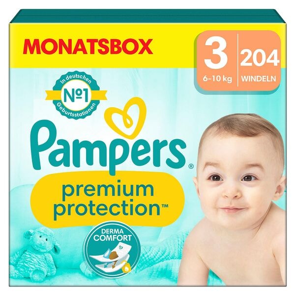 Pampers Windeln Monatsbox premium protection™ Gr.3 (6-10 kg) 204 Stck
