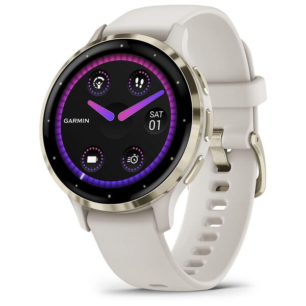 GARMIN Venu 3S elfenbein, softgold elfenbein, softgold Smartwatch