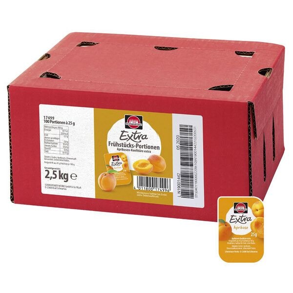 Schwartau 100er-Pack Konfitre Aprikosen-Konfitre Extra 25 g