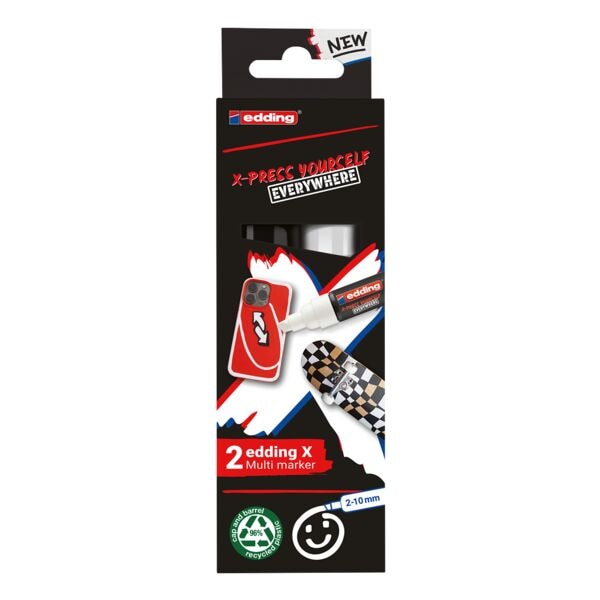 Edding 2er-Set Acrylstifte »e-6900 X Multi Marker Black & White« Edding 2er-Set Acrylstifte »e-6900 X Multi Marker Black & White«