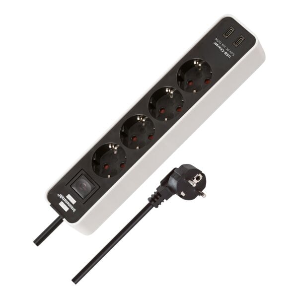 4-fach Steckdosenleiste »Exolor« mit USB-C schwarz/weiß