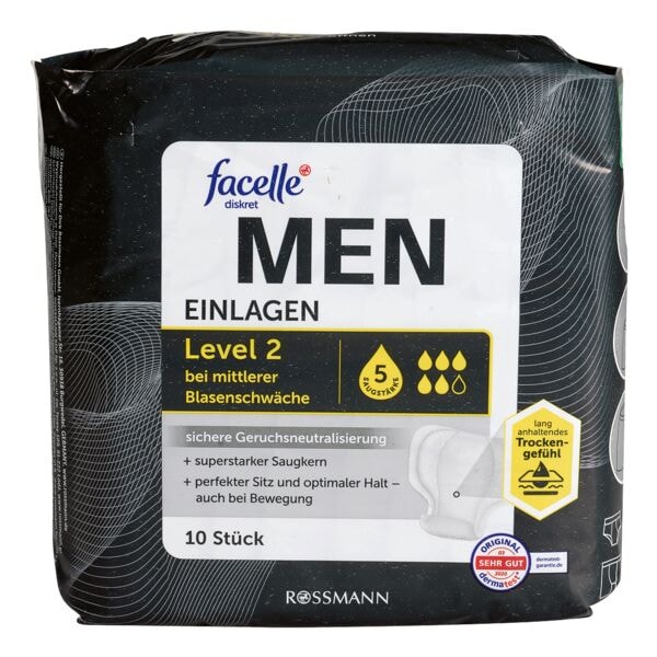 facelle 10er-Pack Einlagen »MEN Level 2«
