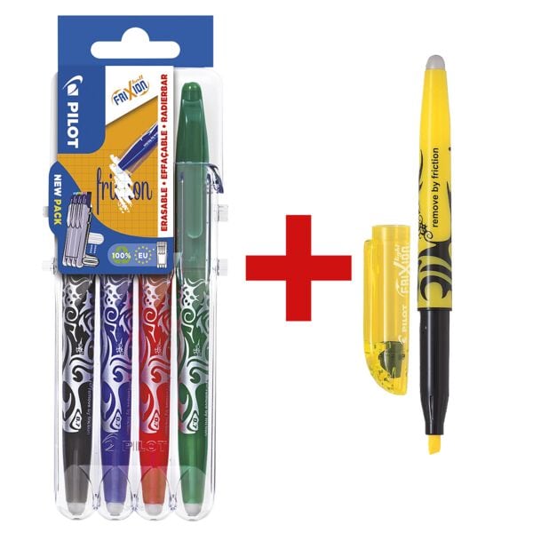 Tintenroller Pilot FriXion Ball 0.7 4er Set2Go inkl. Textmarker »Frixion«