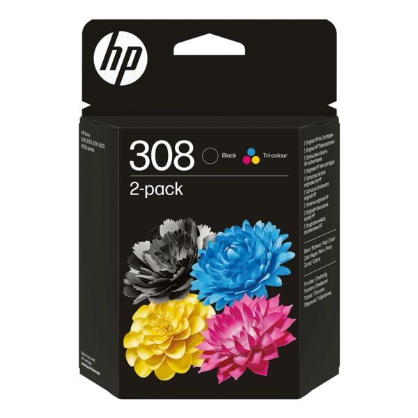 HP Multipack Tintenpatronen-Set »308« schwarz + 3-farbig 6L6S6UE