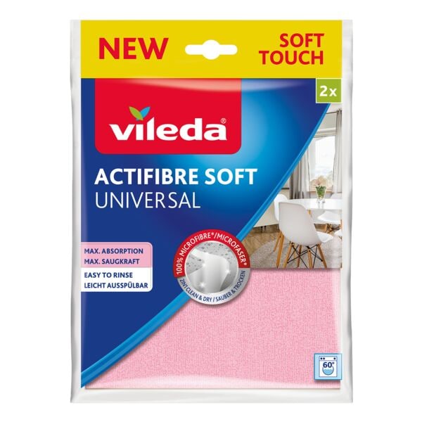 Vileda 2er-Pack Allzwecktuch Actifibre Soft Universal