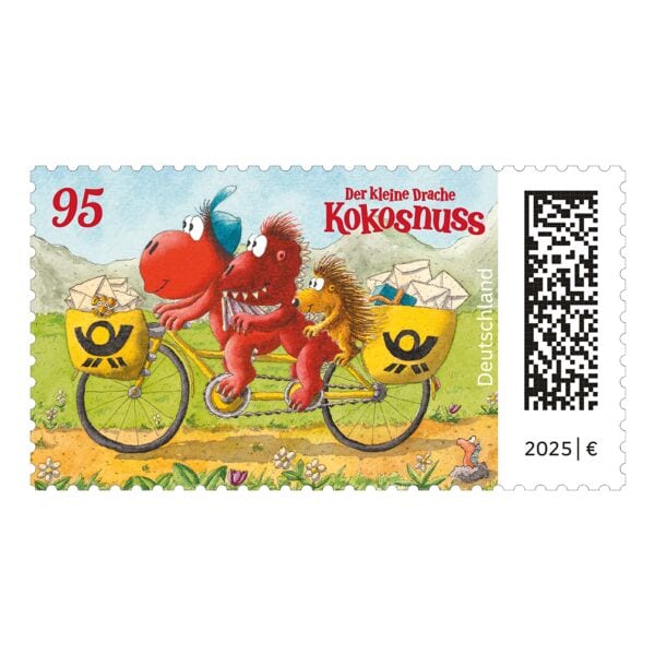 Porto ab 2025: 0,95 € Markenset Der kleine Drache Kokosnuss Deutsche Post, 10x Briefmarke selbstklebend