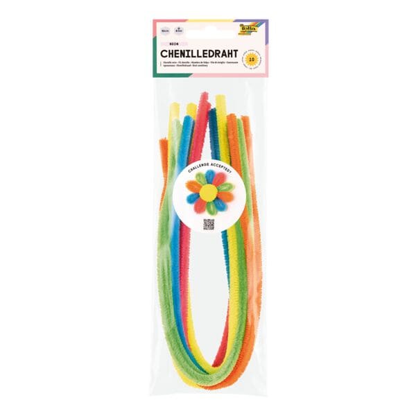 folia Basteldraht Chenilledraht neon 10 St.